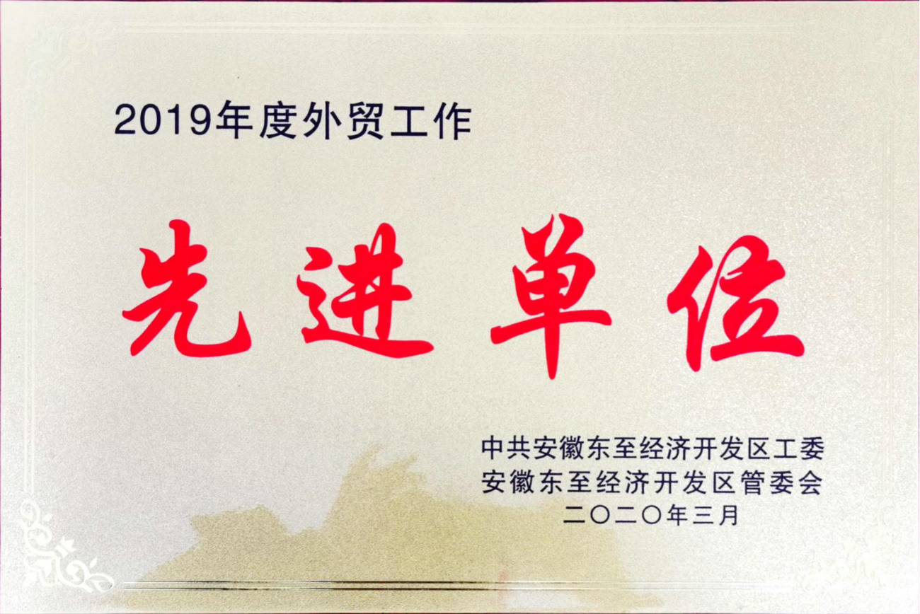 2019年度外貿(mào)先進單位